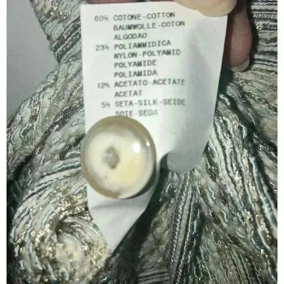 Armani Collezioni Womens Blazer Jacket Boucle Tweed Grey Blue Size 4 - Picture 9 of 11